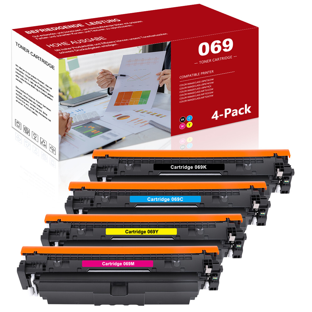 069 Toner Cartridge Set High Capacity 4-Pack Compatible for Canon 069 LBP673Cdw