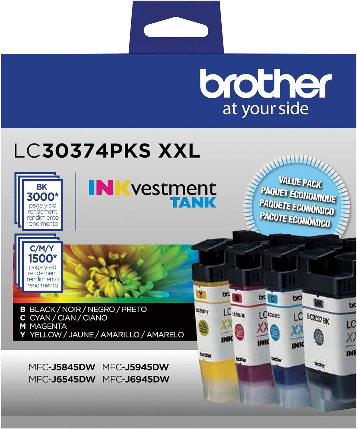 Genuine LC30374PKS, 4-Pack Super High-Yield Inkvestment Tank Ink Cartridges, Inc