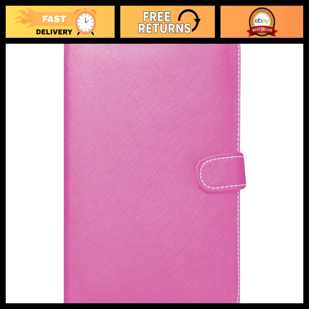 7" Tablet Keyboard Case - Pink, Slim Folio Cover, Detachable Wireless Keyboard,