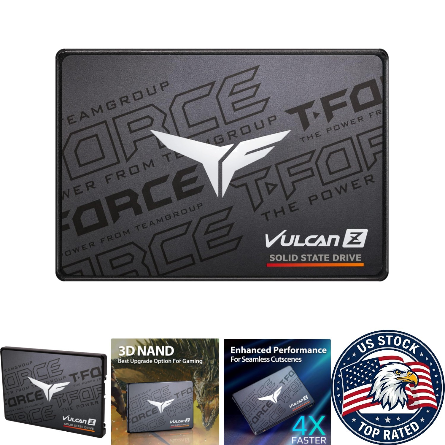 Incredible 256GB T-Force Vulcan Z Internal SSD - 3D NAND, Lightweight Design