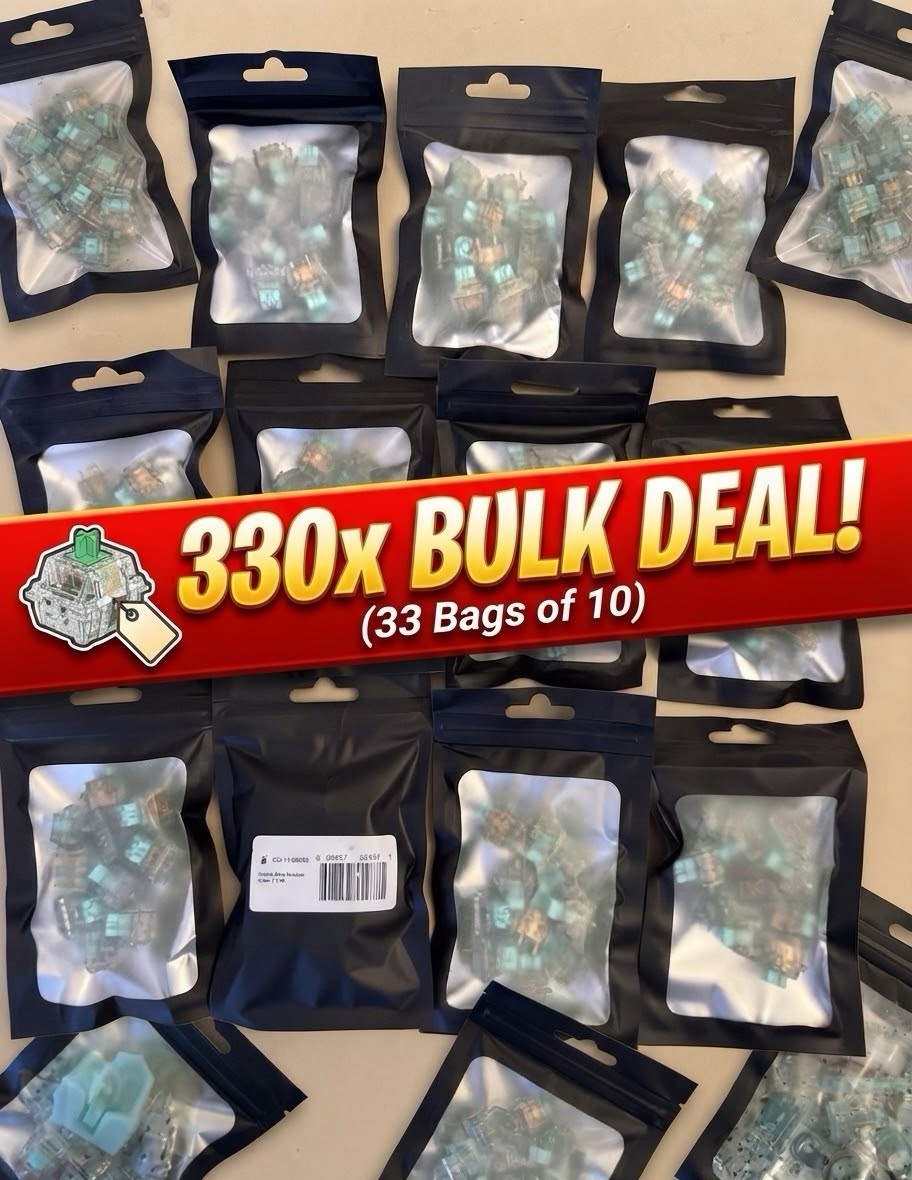 330x Keyfirst Bling Green Mechanical Keyboard Switches Bulk Lot 33 Bags 10ct 