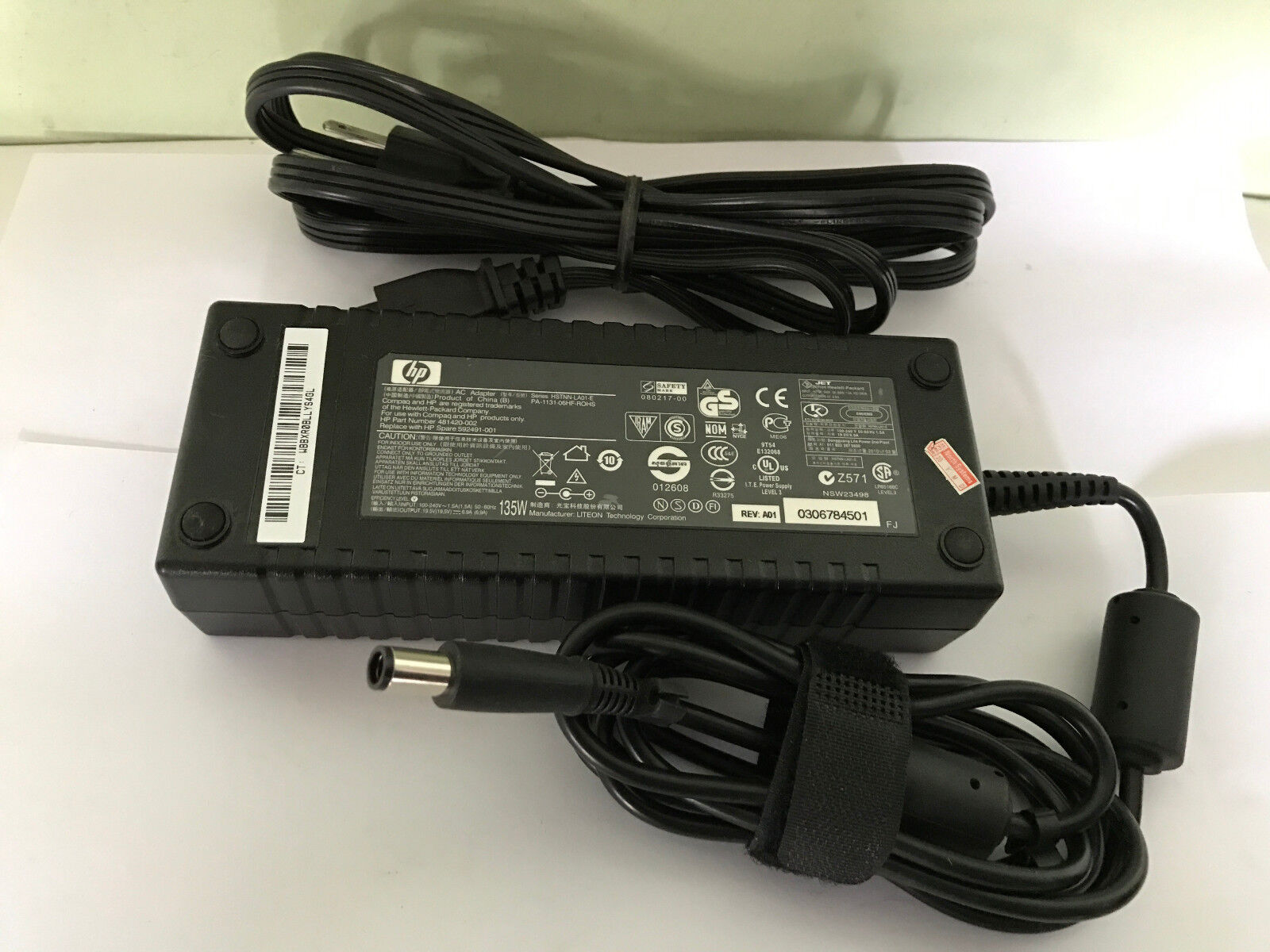 HP HDX HDX18 HDX18t  smart 18.5V 6.5A 135W Power Supply Charger+power CORD
