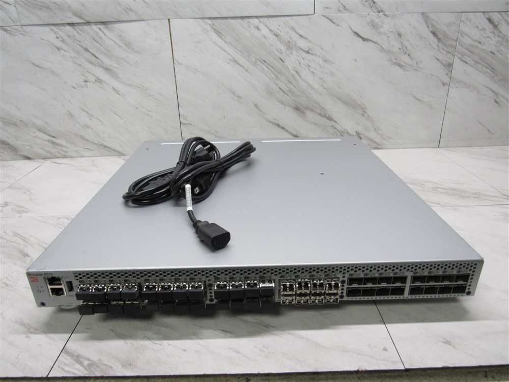 Brocade 6510 48-Port 16Gbps FC SAN Switch HD-6510-24-8G-R w/ 2x PSU