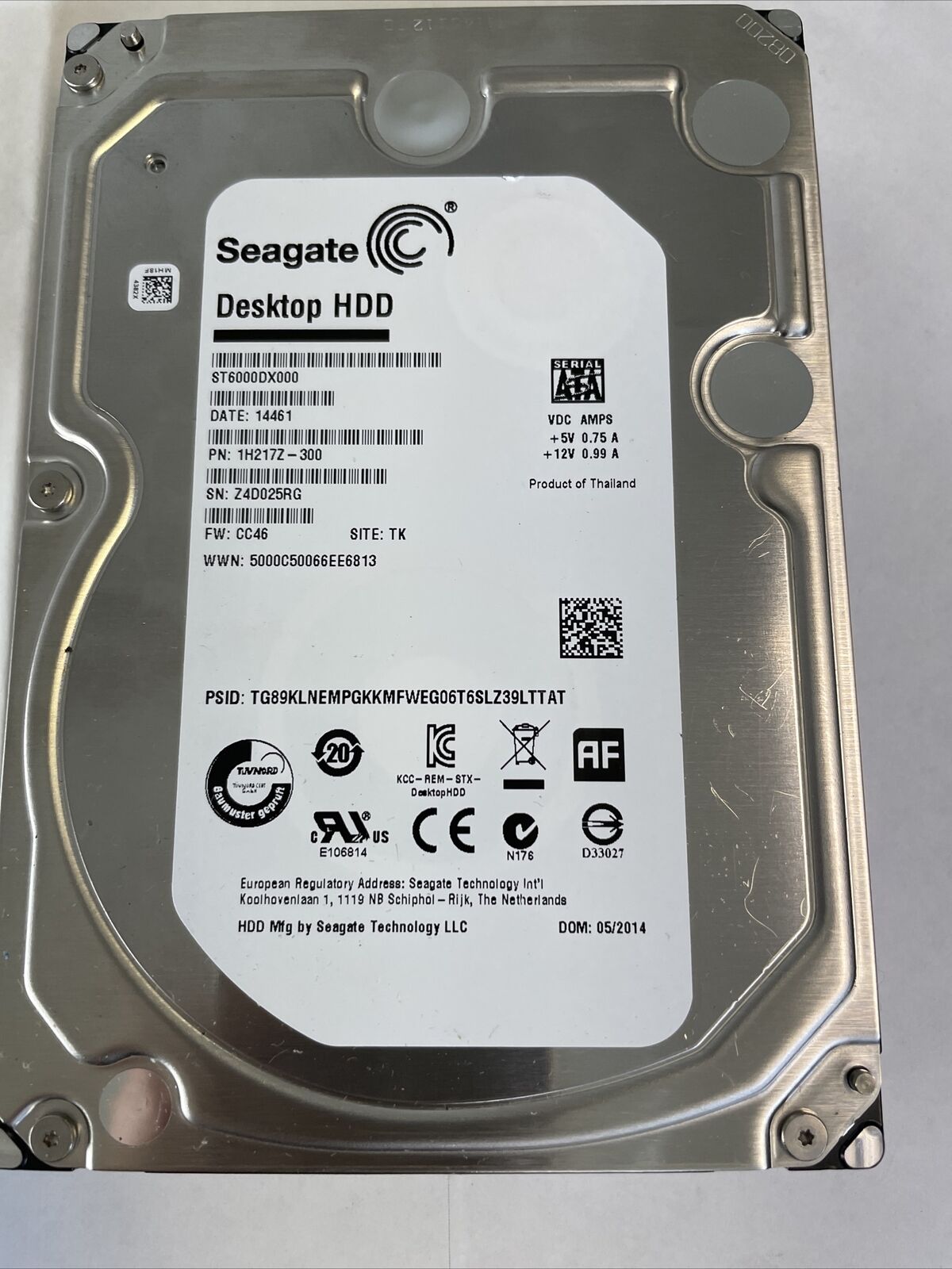 Seagate ST6000DX000 6TB,Internal,7200 RPM,3.5