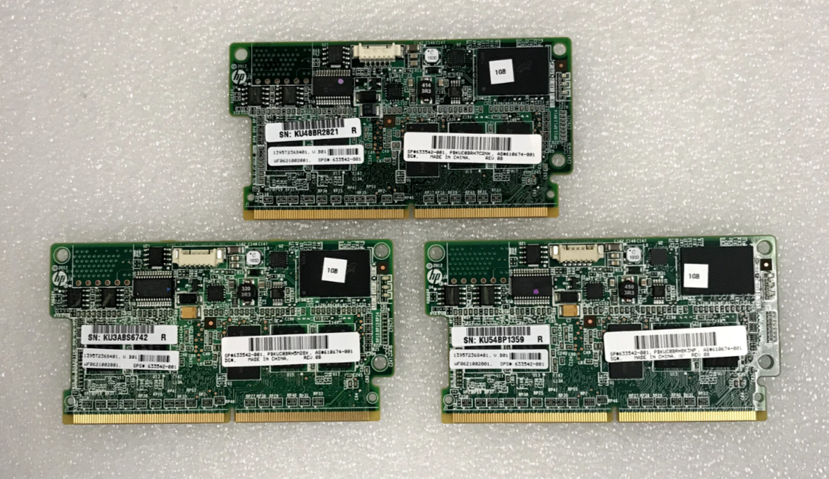 Lot of 3x HP 633542-001 610674-001 1G Flash Cache Memory