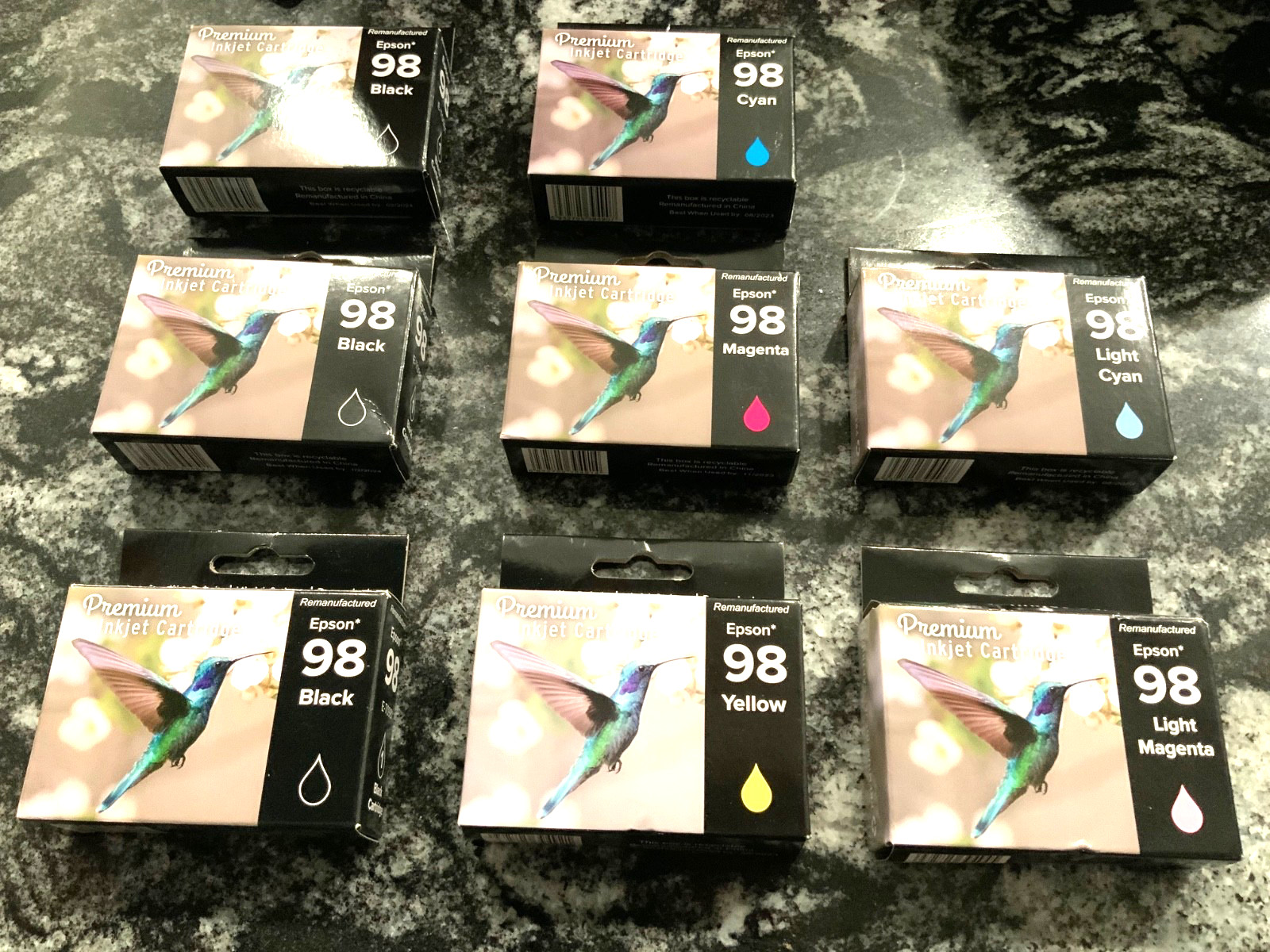 LOT of 9 Epson 98 Ink Cartridge T0981 T0982 T0983 T0984 T0986 OEM NEW expired