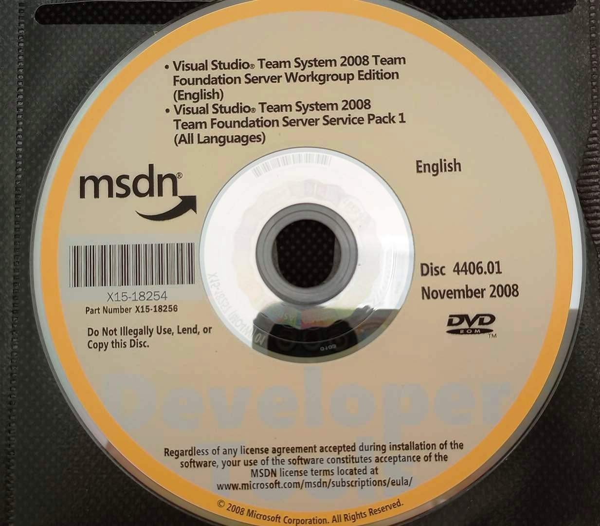 Microsoft Visual Studio Team System 2008 Team Foundation Server w/ Key & License