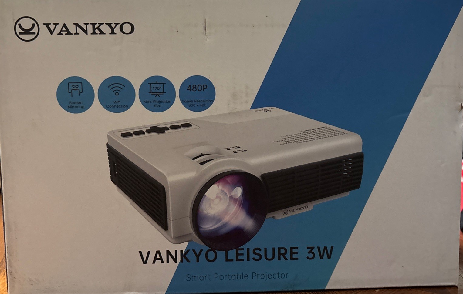 VANKYO Leisure 3W Mini Smart Portable Projector - White