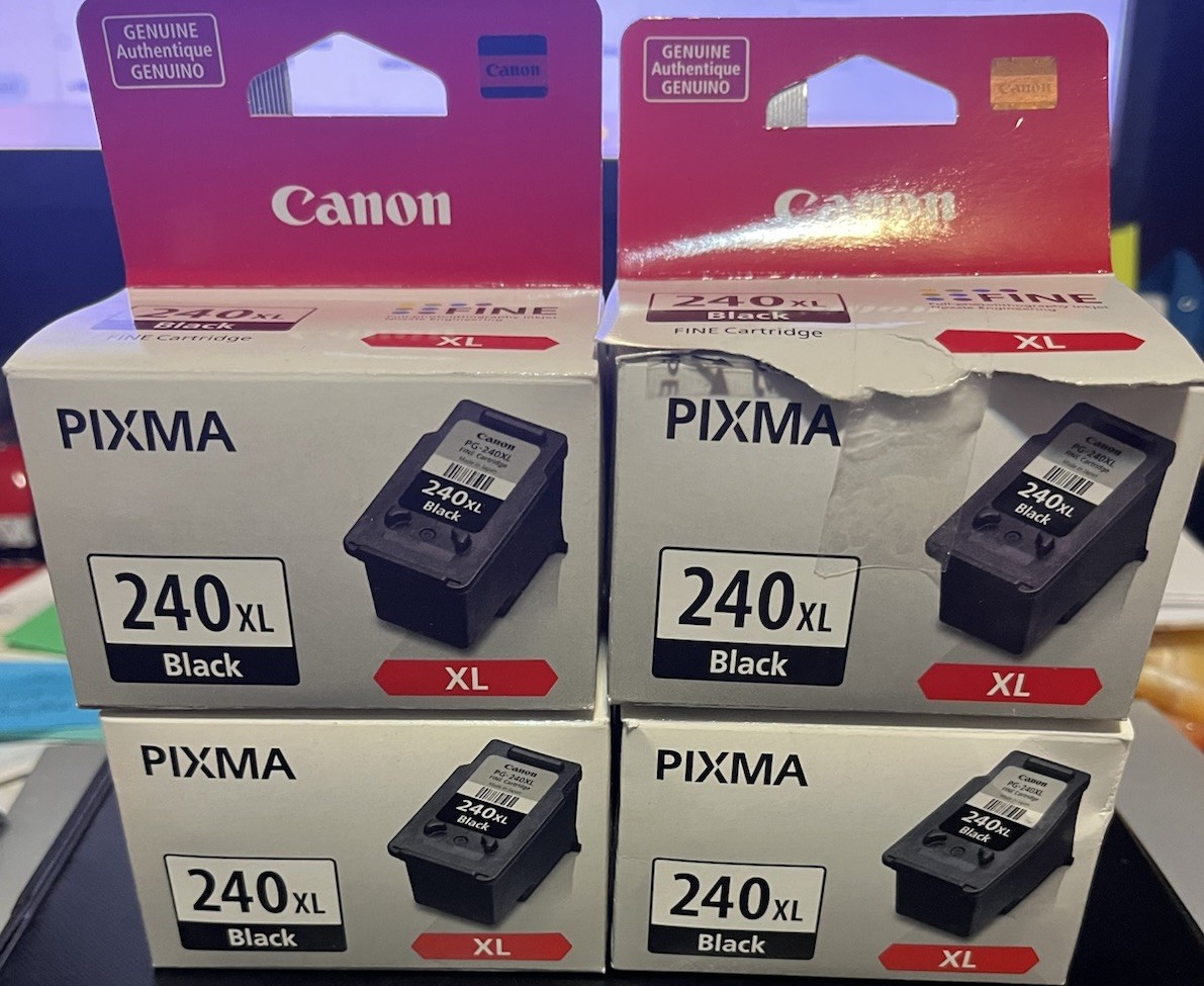 4 pack Genuine Canon PG-240 XL Ink Cartridge For Pixma - Black  *NEW  SEALED