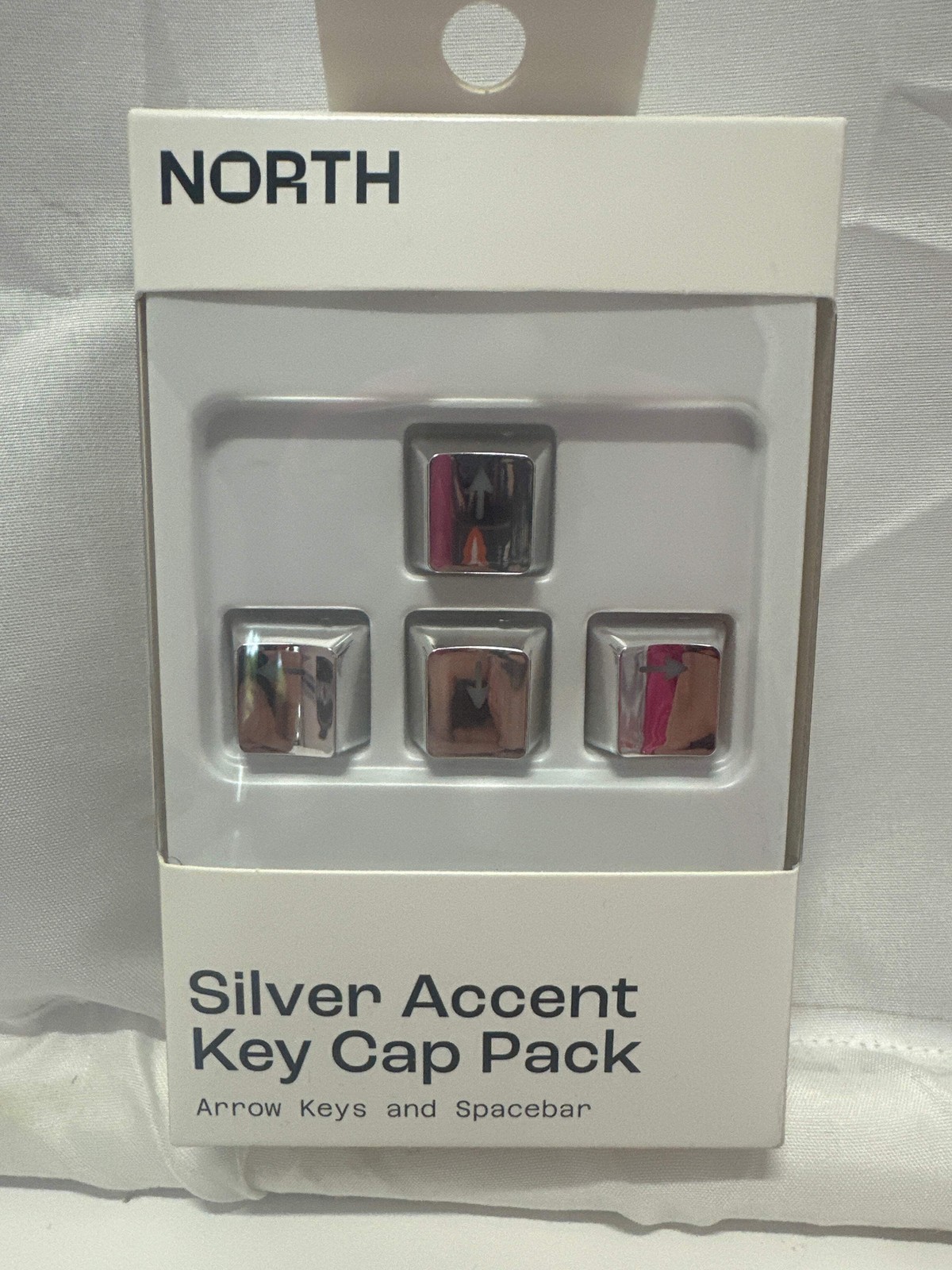 North Silver Accent Keycap Pack Chrome Keyboard Arrow Keys Set