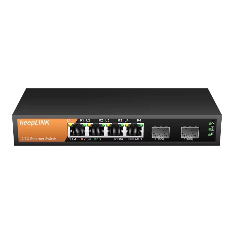 4-Port 2.5Gb Multi-Gigabit Ethernet Network Switch with 2 10Gb SFP+ Uplink