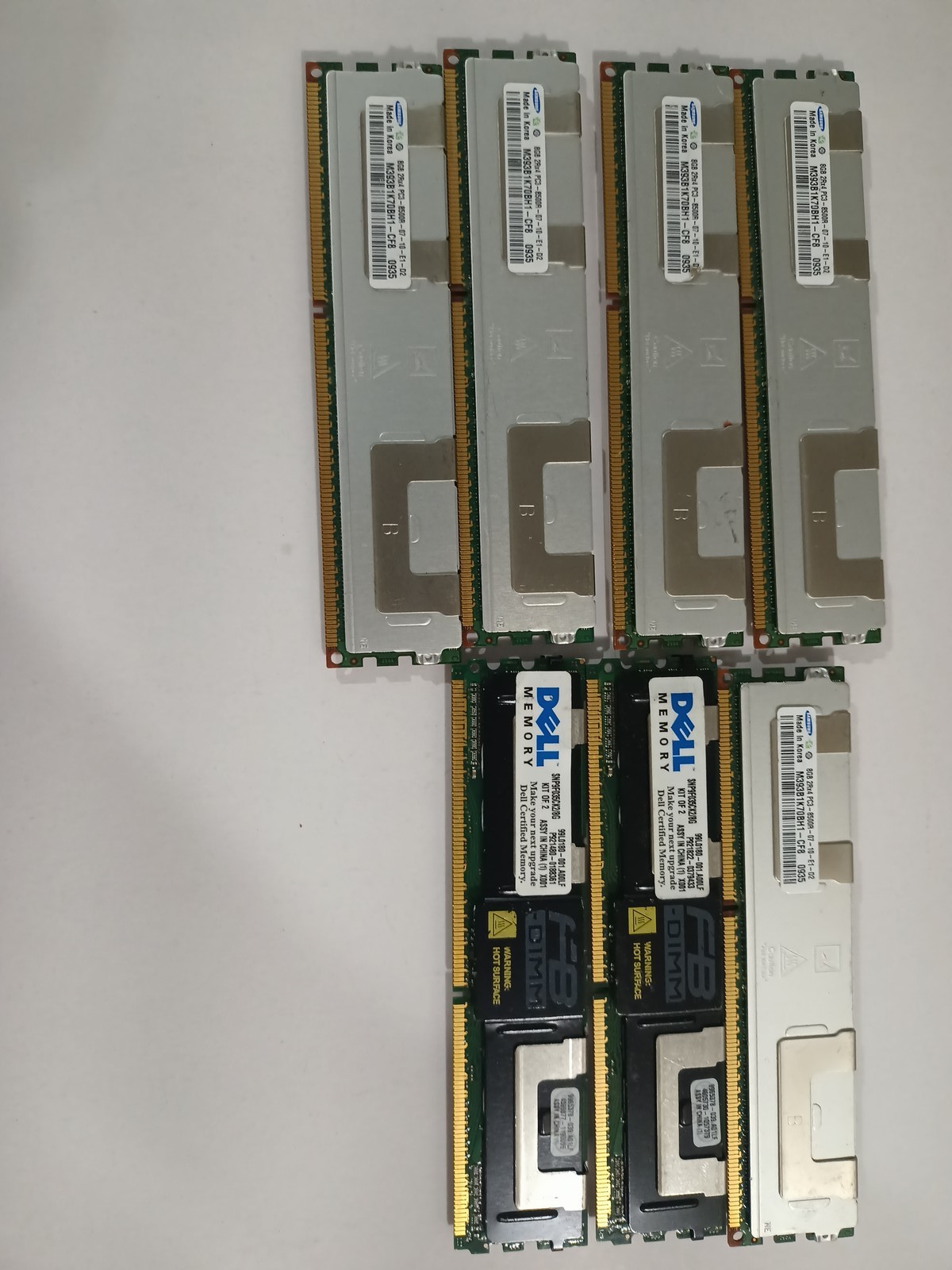 (LOT OF 7) SAMSUNG / DELL 8GB DIFFERENT TYPES LOOK FOR DETAILS