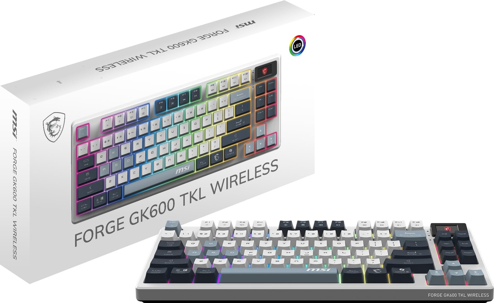 MSI Forge GK600 TKL Wireless Keyboard, Sky
