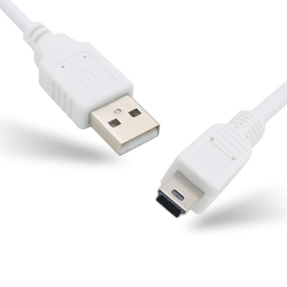 3Ft Old-Style USB-A to Mini-B (Type B) 3 feet, Silver,Titanium,White