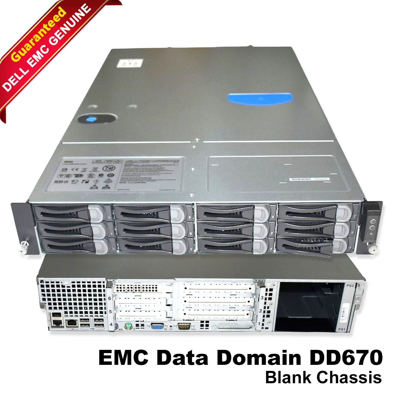 Dell EMC DD670 Data Domain Storage System Metal Chassis Only P-X-670-CHAS1