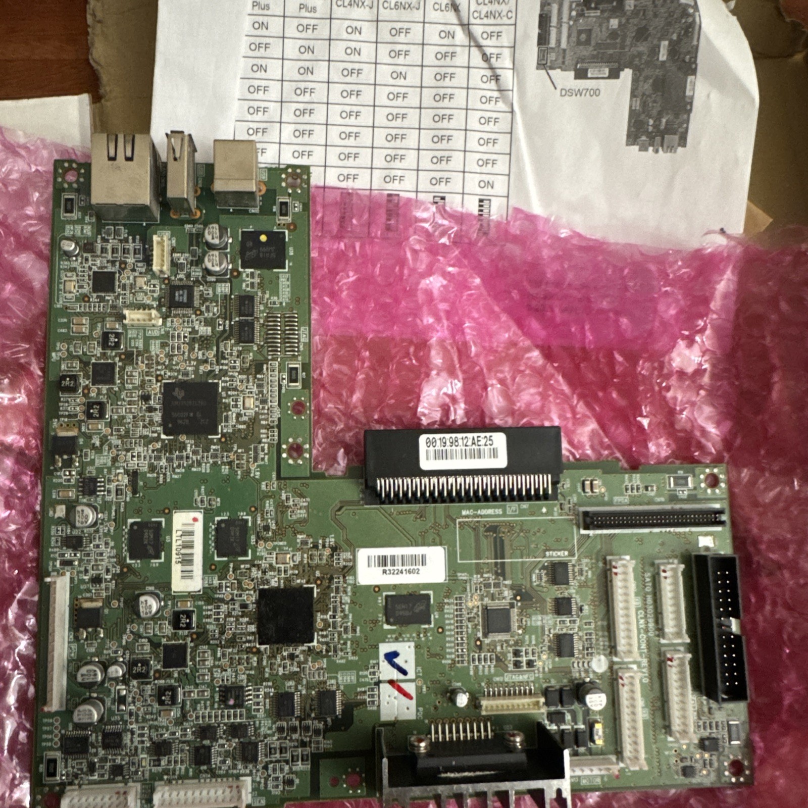 R32241602 CLNX Main Logic PCB Board SATO CL4NX Thermal Label Printer