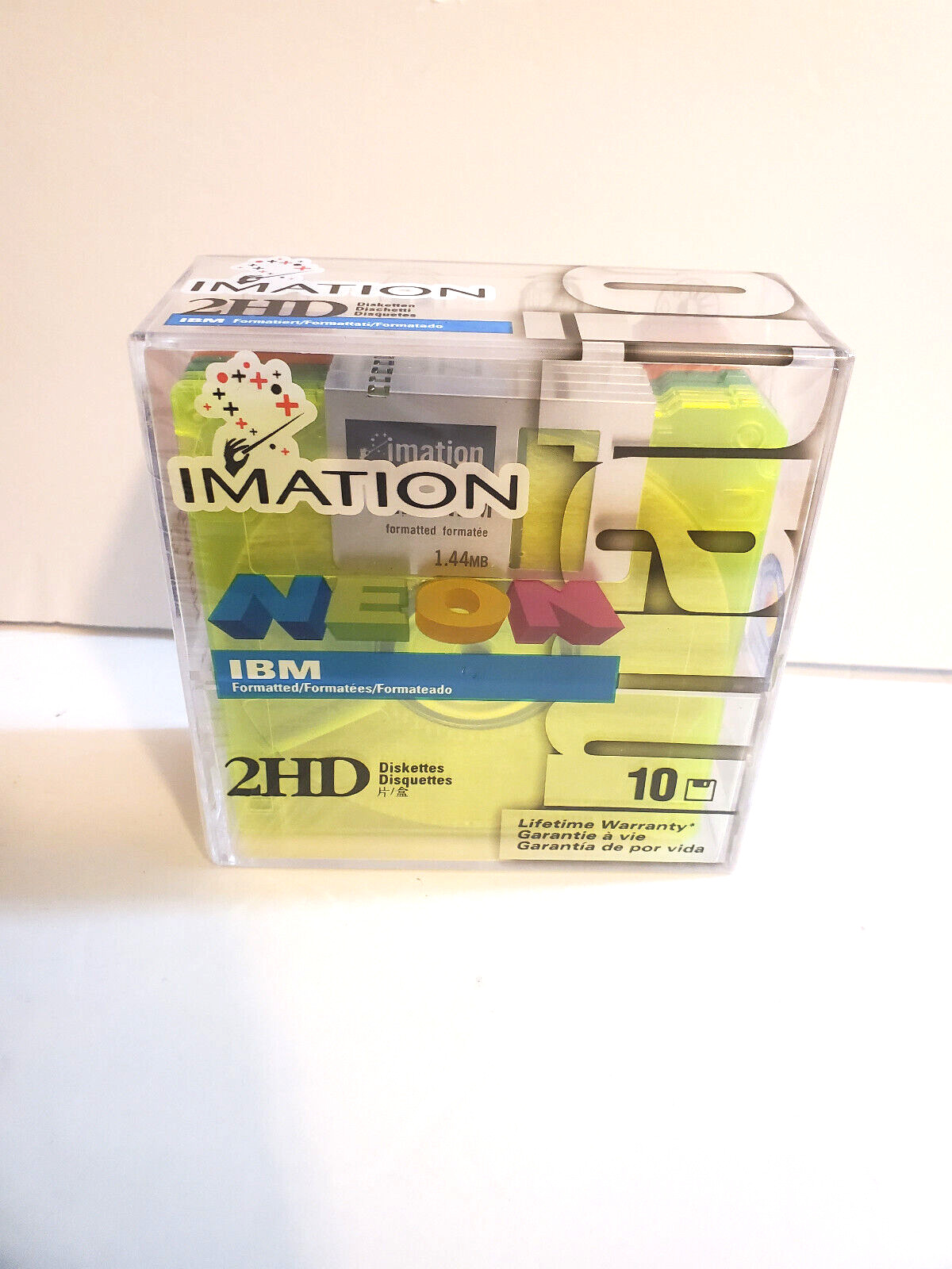 Sealed IBM Imation Neon 2HD Diskettes Set of 10  Formatted 1.44 MB