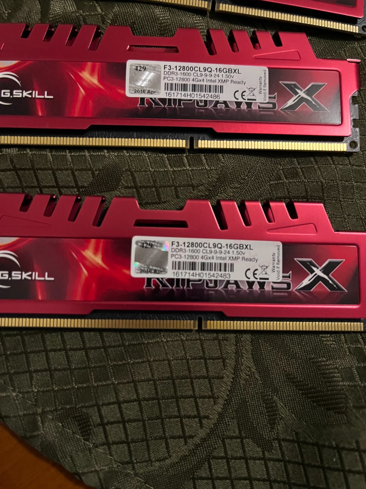 G.SKILL RipjawsX 48GB DDR3 Lot 2x16GB 1866 + 16GB 1600 Gaming Desktop RAM