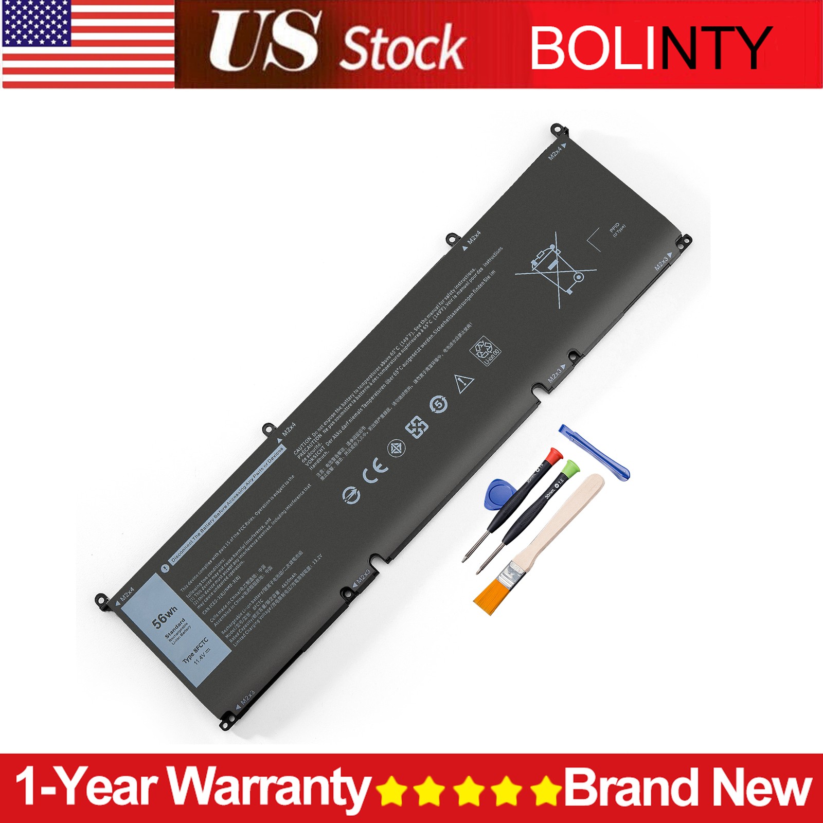 8FCTC Battery For Dell XPS 15 9500 9510 Inspiron 7510 7610 0P8P1P 0DVG8M 69KF2