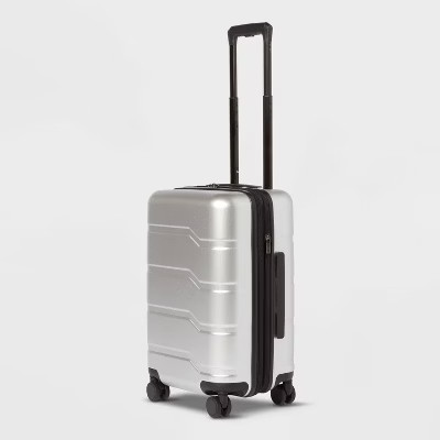 Carry On Hardside Suitcase - Open Story Silver