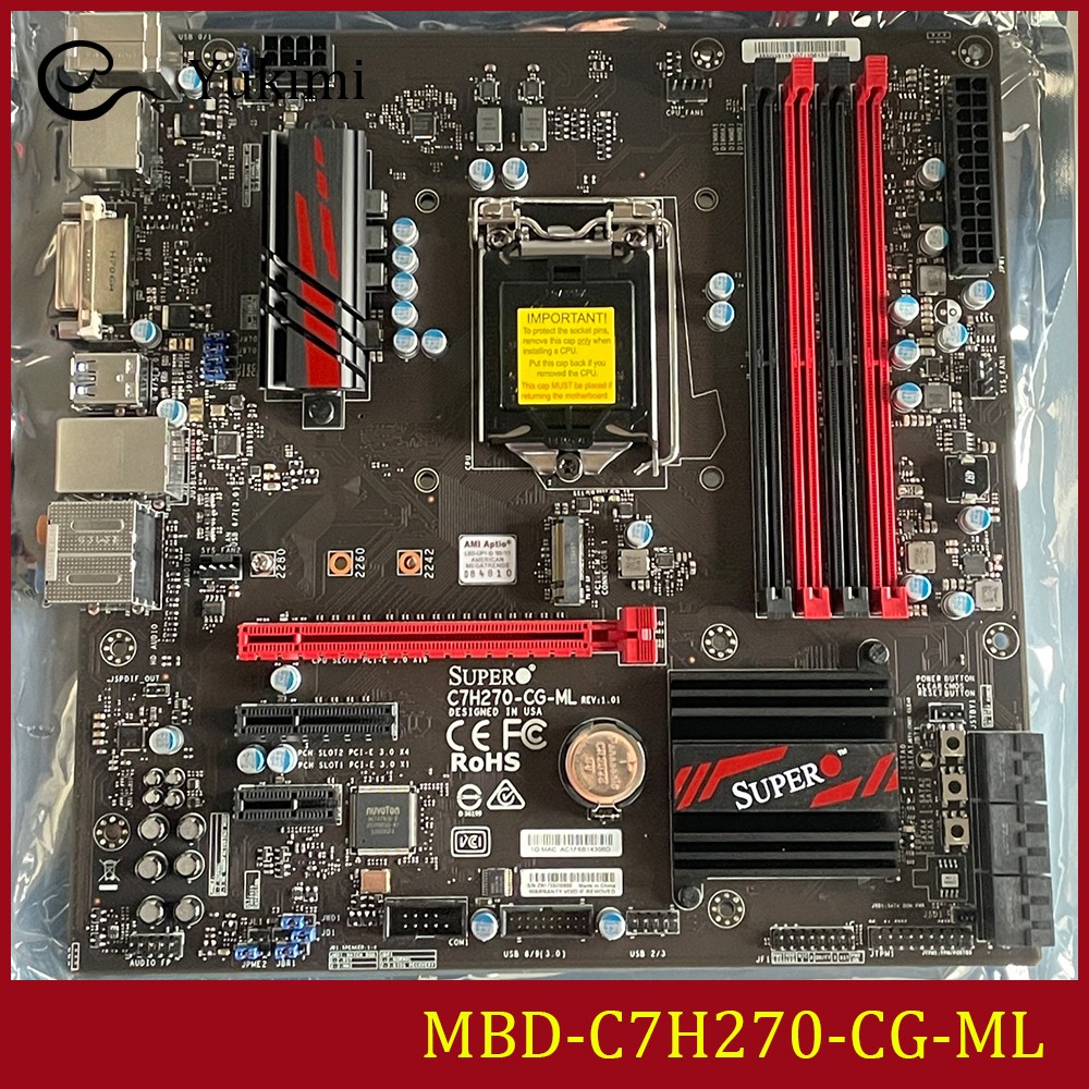 FOR Supermicro MBD-C7H270-CG-ML DDR4*4 LGA 1151 64GB DVI HDMI DP Ｍotherboard