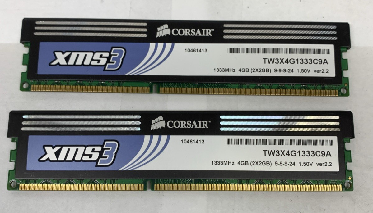 Corsair XMS3 1333Mhz 4GB (2GBx2) DDR3 Memory RAM TW3X4G1333C9A