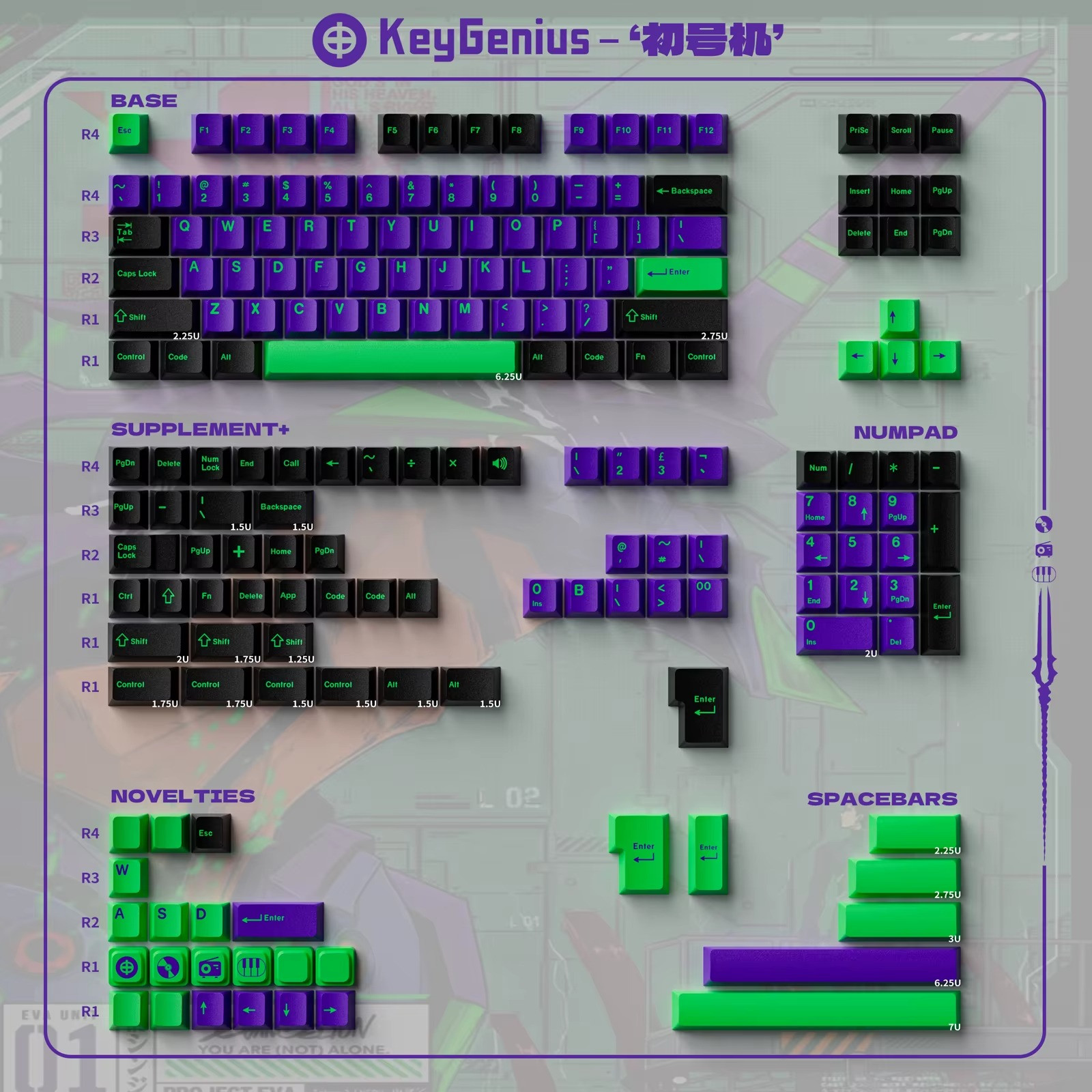 GMK Style Double Shot PBT Keycaps Cherry Profile WOB/BOW/Rome Sets MX Switch