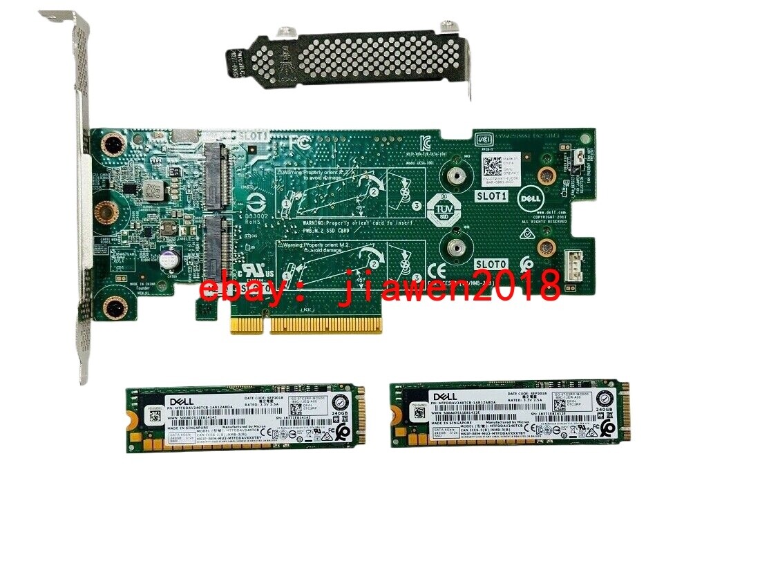 Dell 72WKY BOSS-S1 Controller PCIe Card H/P W/ 2x 240GB M.2 SSD TC2RP for R340