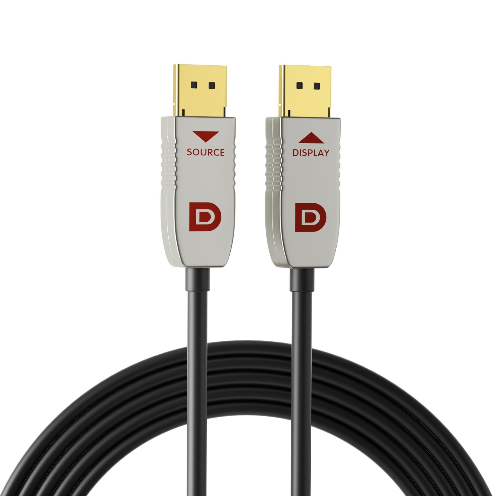 8K DisplayPort 1.4 Fiber Optic Cable, 32.4Gbps, HDR DSC 1.2a, 25ft