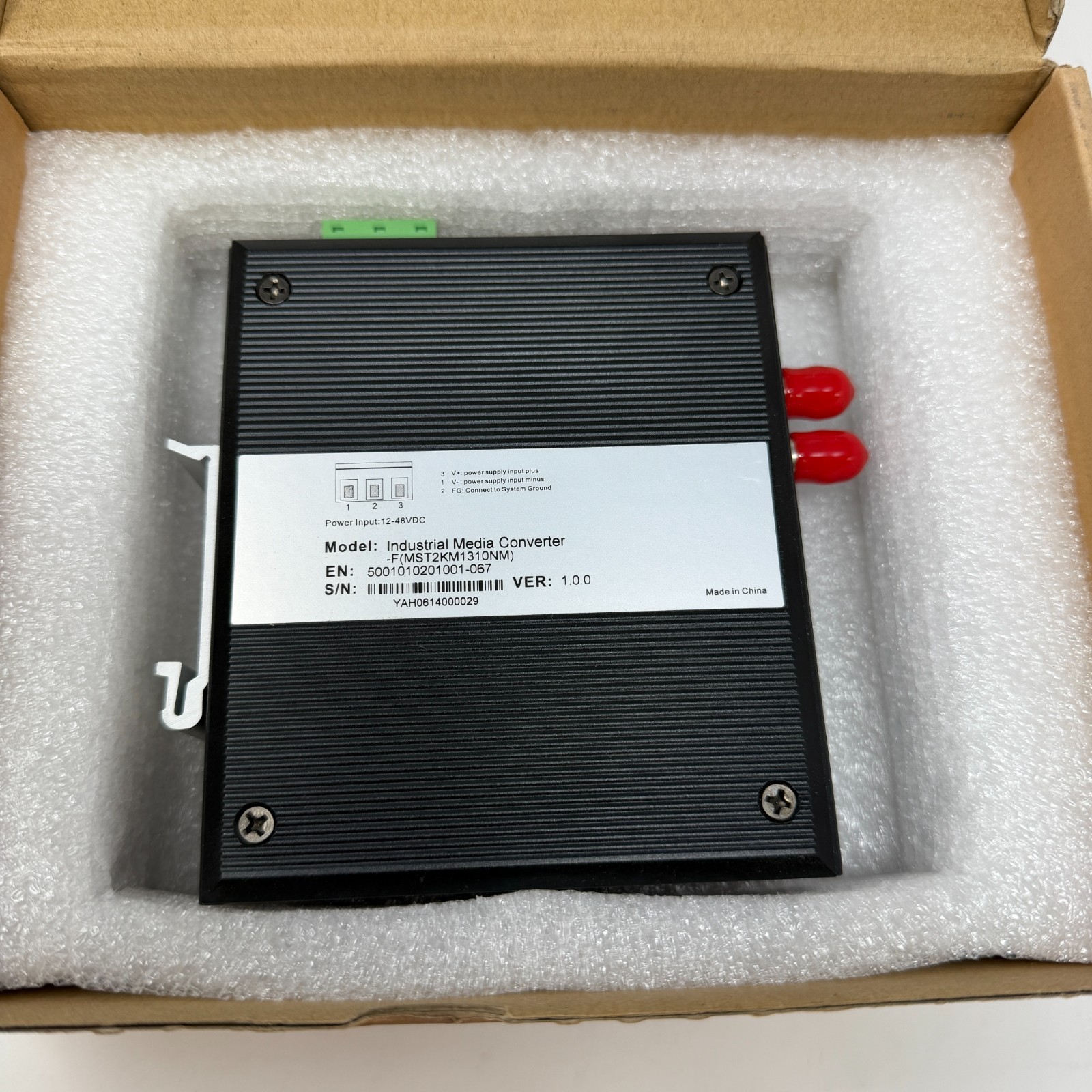 Industrial Fiber Media Converter FMST2KM1310NM Single Mode Ethernet to Fiber DIN