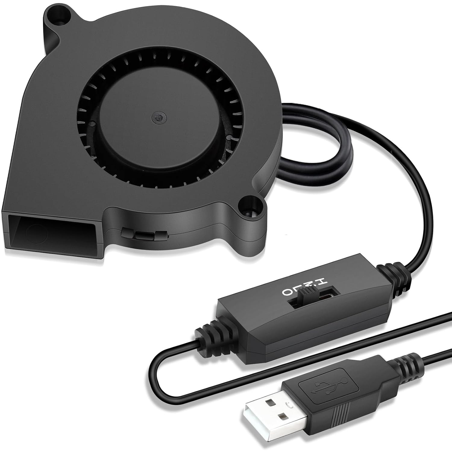 50Mm USB Blower Fan with 3 Speeds Control 5015 5V Turbine Turbo Fan