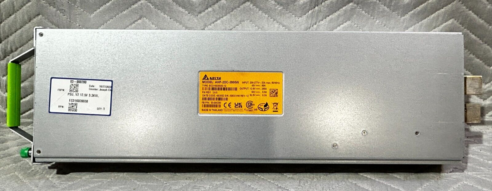 (1) Delta AHF-2DC-3900W Power Supply ECD16020030-12