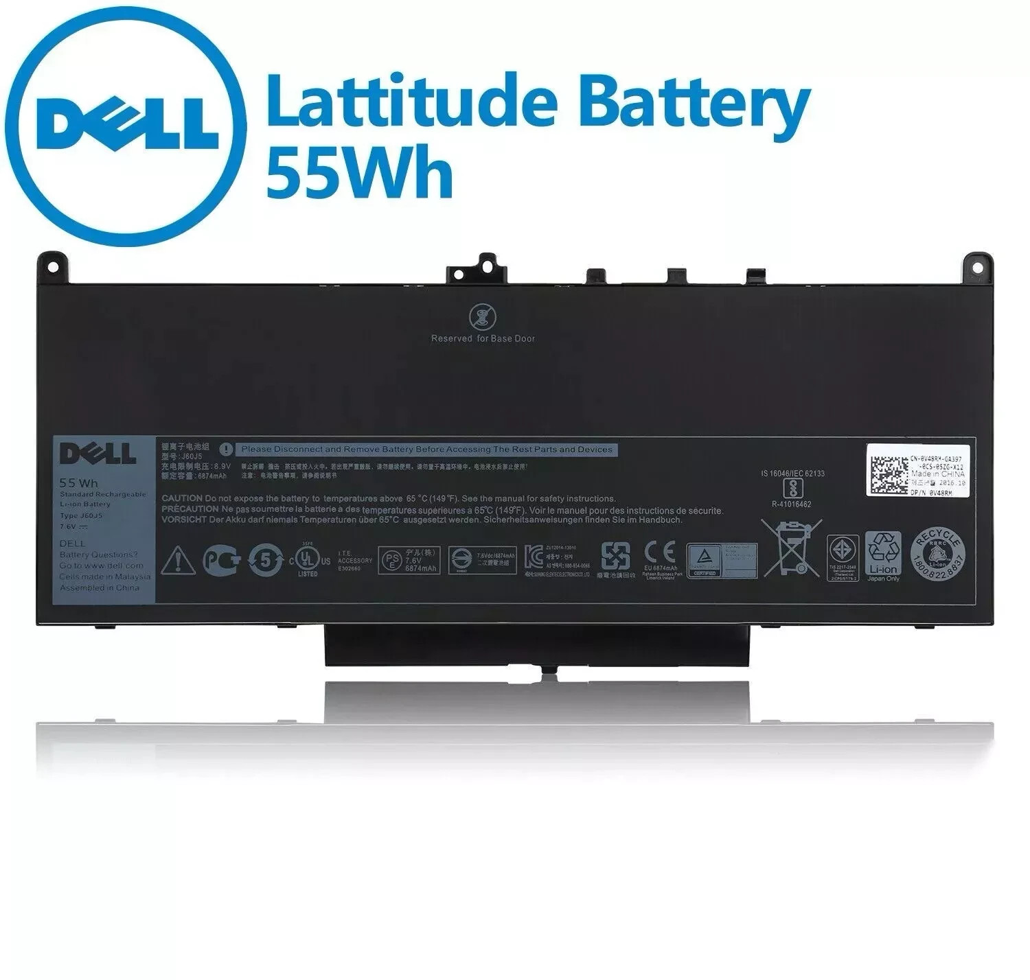NEW OEM J60J5 Battery For Dell Latitude E7270 E7470 242WD GG4FM WYWJ2 MC34Y 55WH