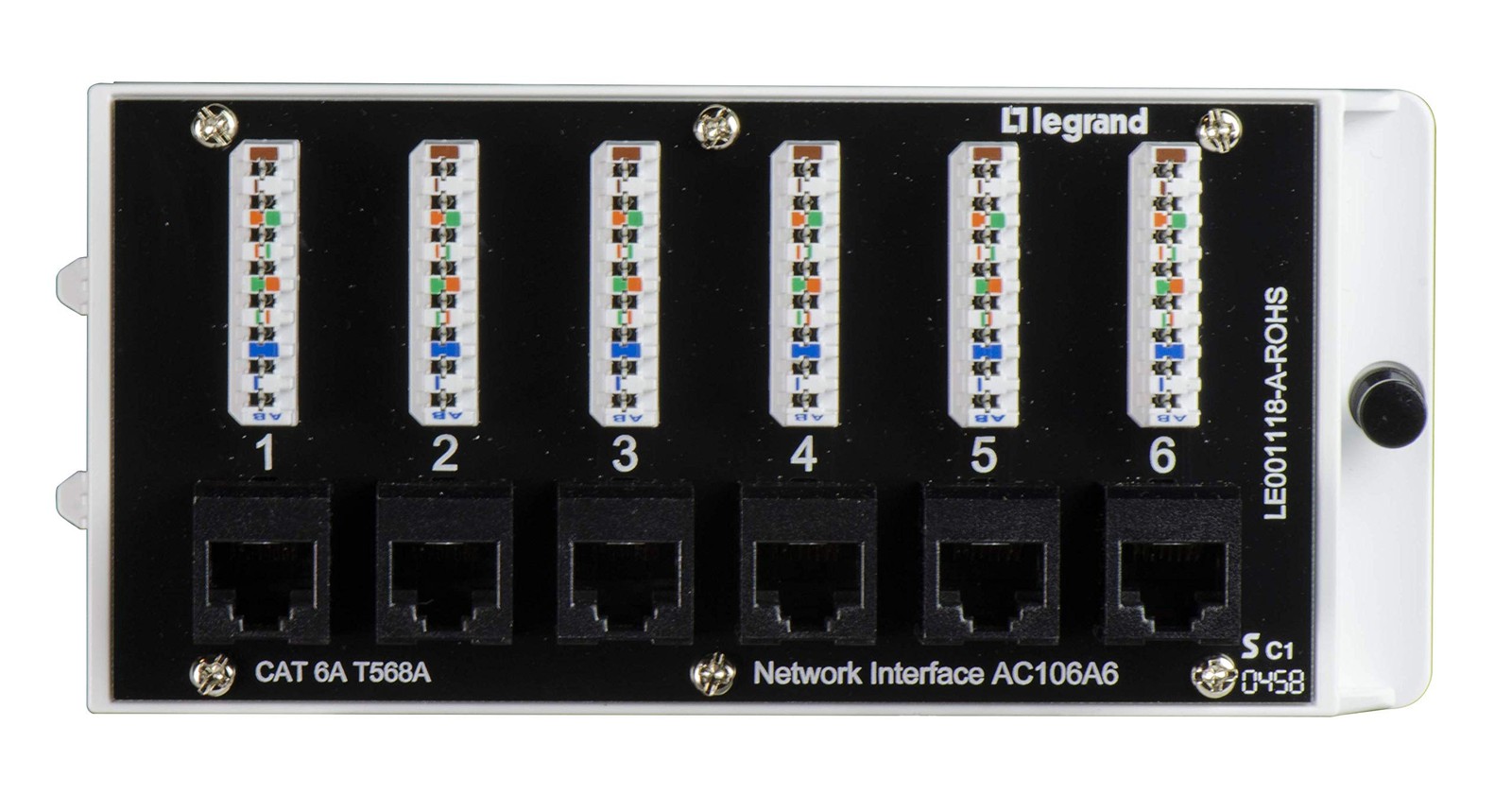 Legrand - OnQ Home Theater Patch Panel, 6 Port Interface 6 Port, Cat 6