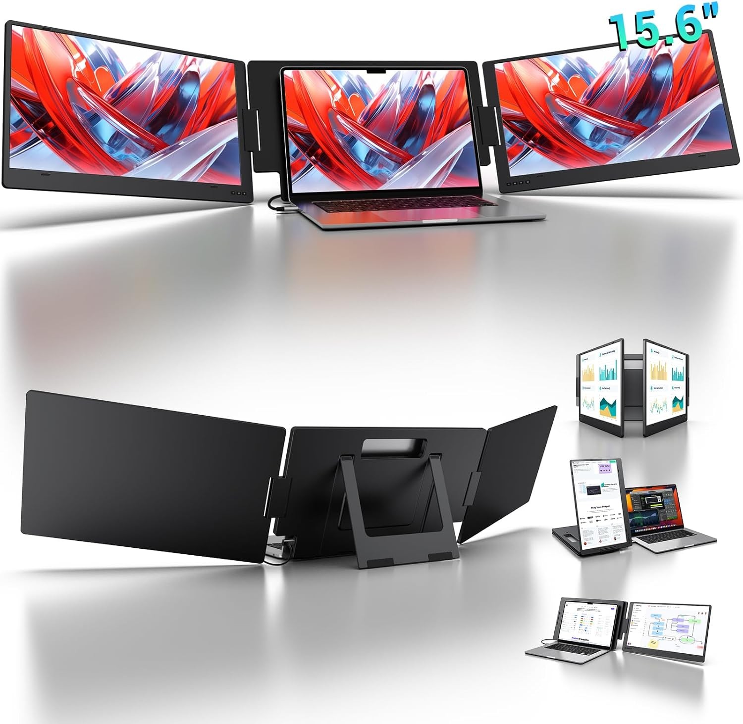 KYY 15.6in Laptop Screen Extender FHD IPS Triple Monitor