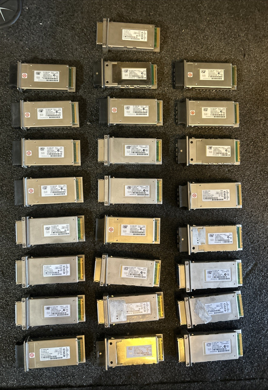 Lot of 25 Cisco X2-10GB-LRM Fiber Modules 10-2368-01/02/03. **Various Versions**