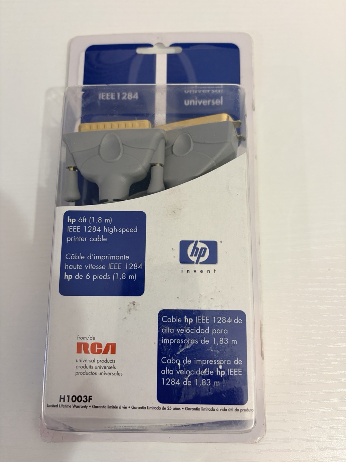 HP H1003F  IREE 1284 Printer Cable 6ft DB25  Centronics 36 Gold Plated New Seale