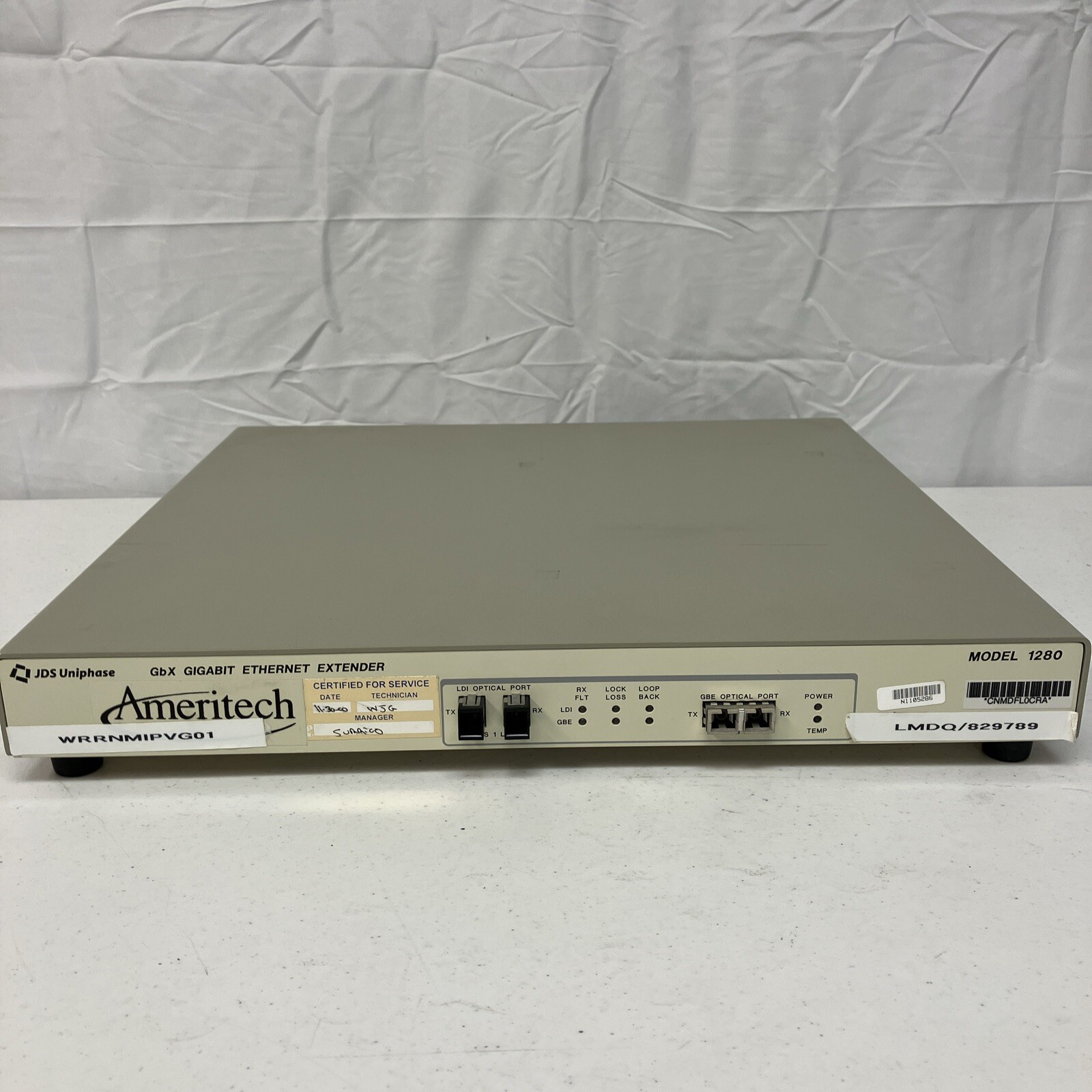 JDS Uniphase GBX Gigabit Ethernet Extender 1280-25121-326R8 CNMDFLOCRA