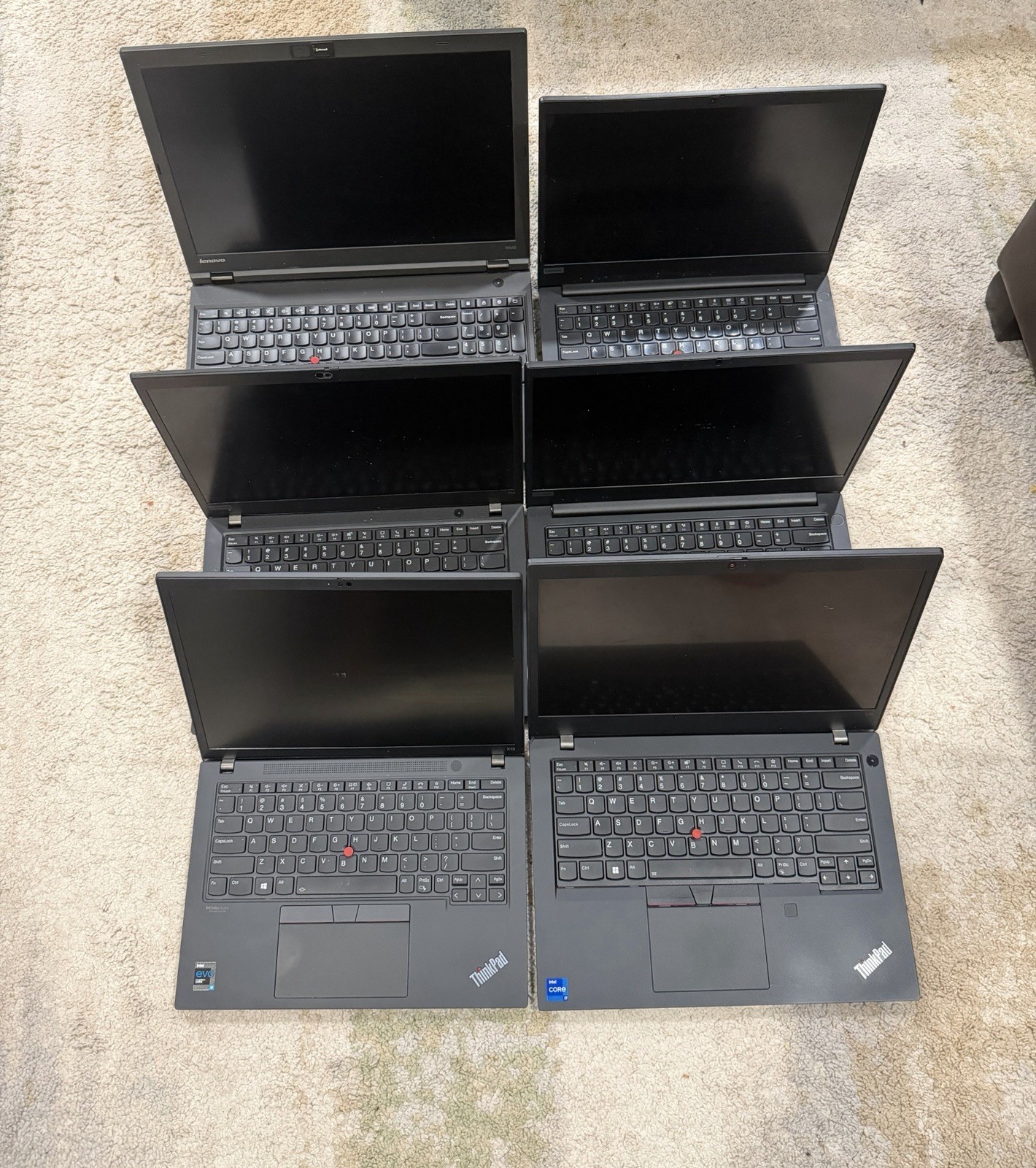6 Lonovo ThinkPad X13 L14 E14 T14 W540 I7/I5-11/10 Gen No RAM No HDD Parts Only