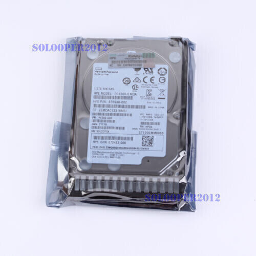 For HPE 872479-B21 872737-001 876938-002 1.2TB 10K 12G SAS DS HDD INCLUDES TRAY