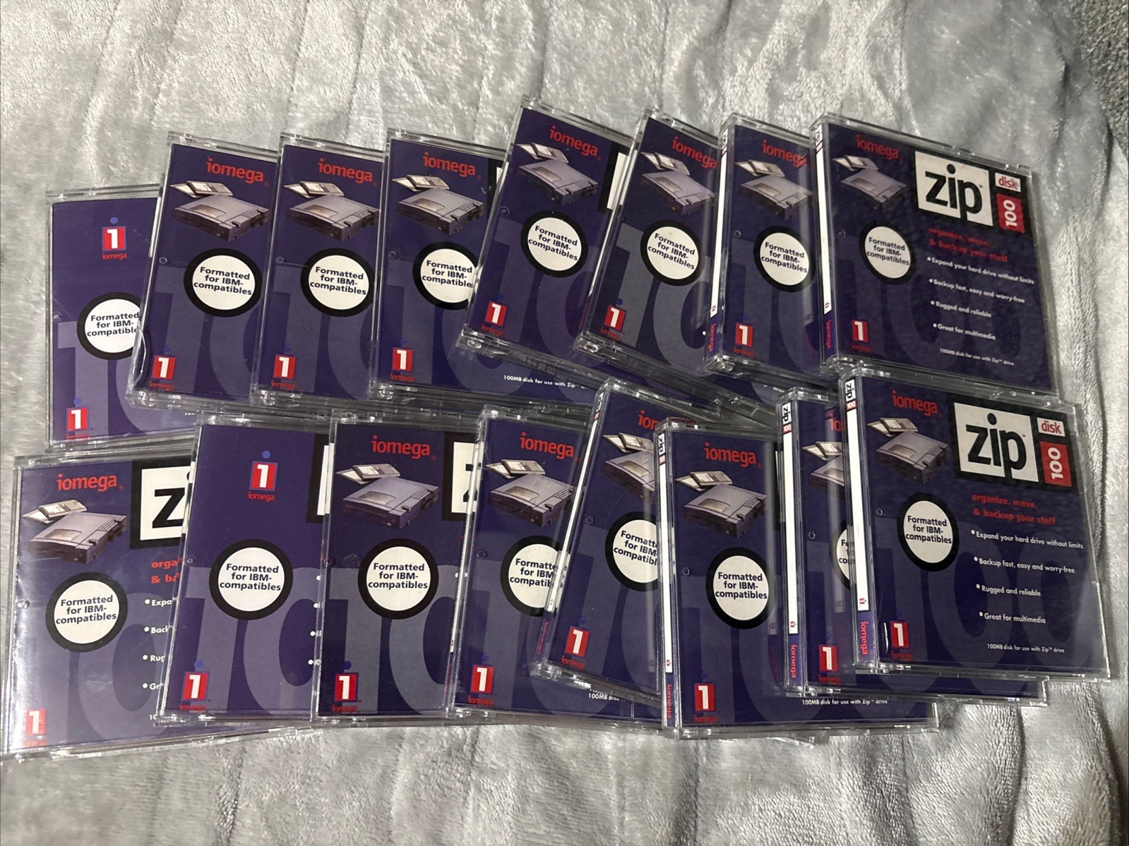 Lot of 16 iomega Zip Disk 100 USED 100MB Storage Capacity IBM
