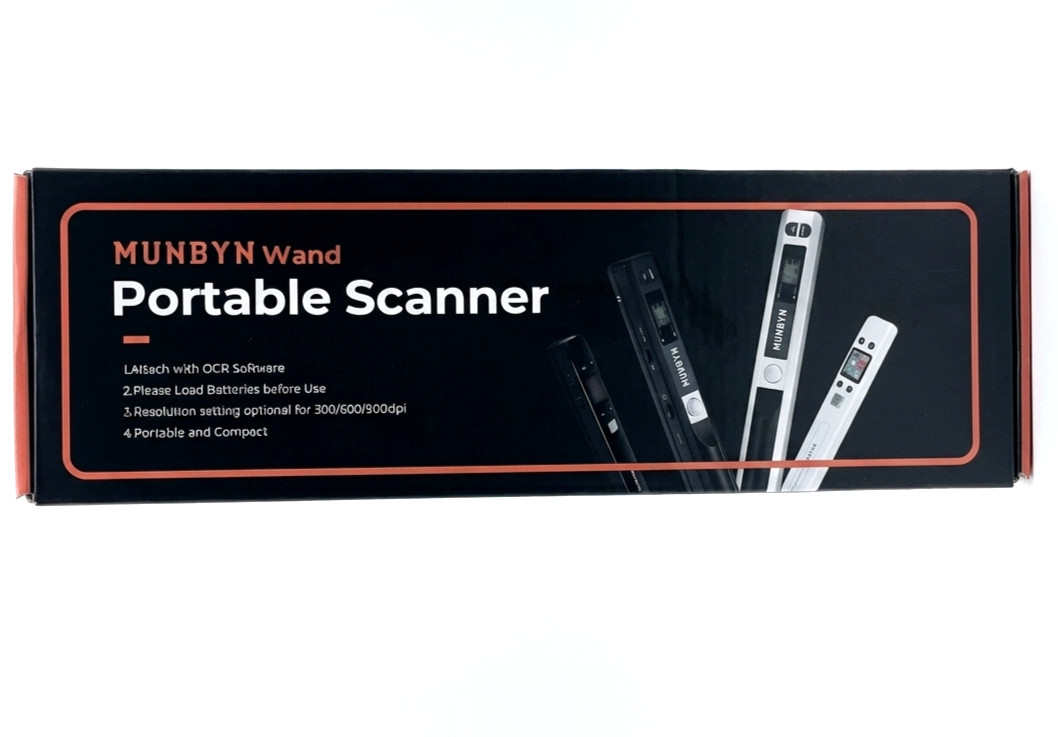 MUNBYN Wand Portable Scanner A4 900DPI OCR USB 2.0 32GB Support NEW SEALED S9
