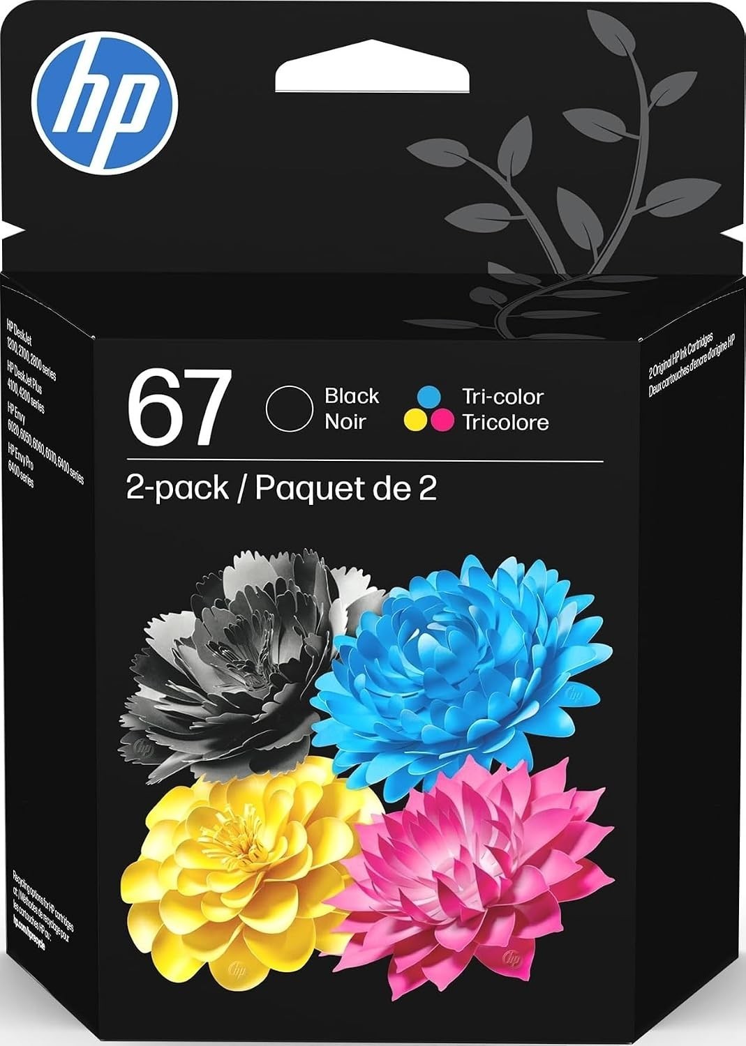 Genuine HP 67 Black and Tri-Color Ink Cartridges 2 Pack Original Exp - 01/28