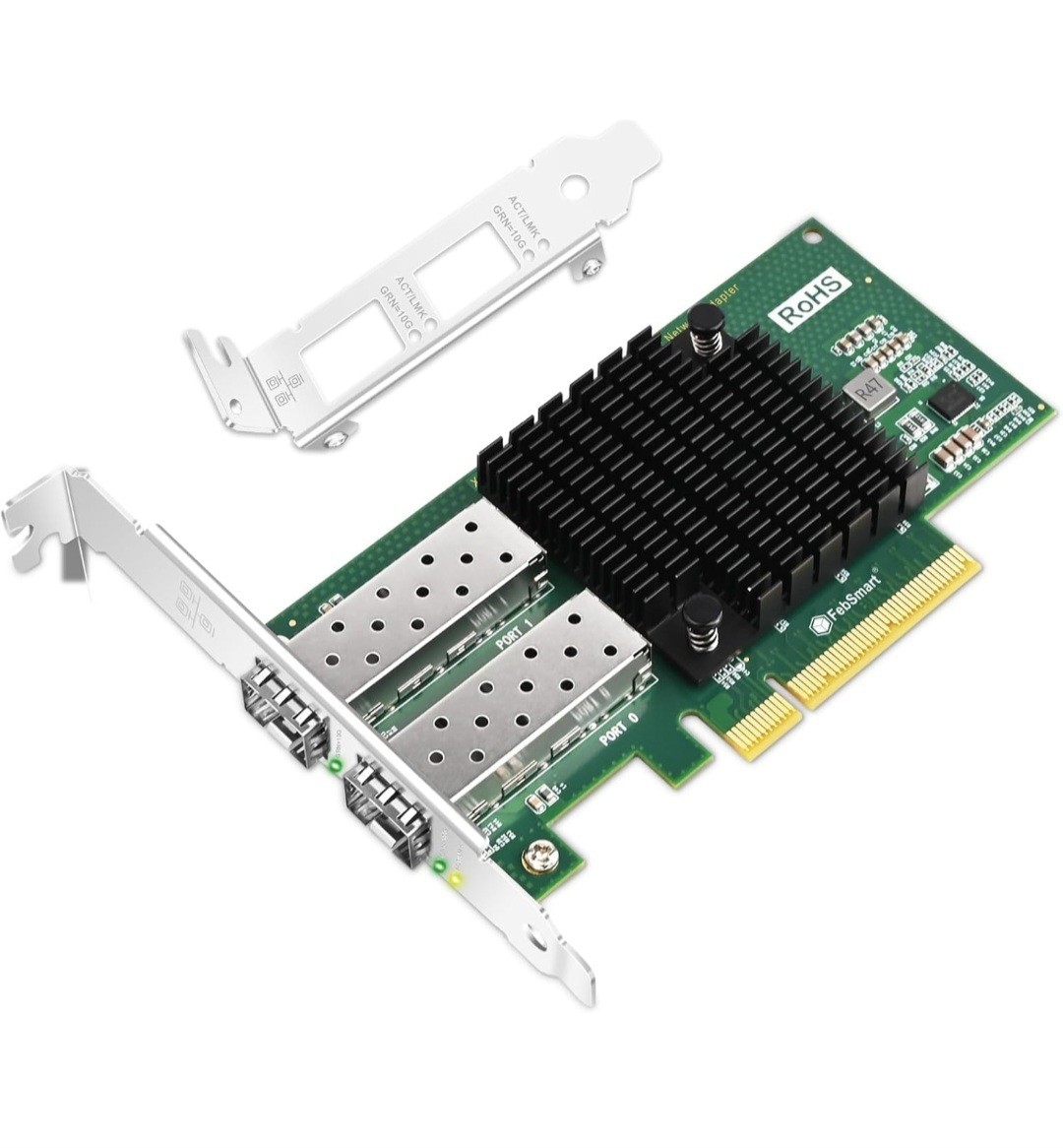 PCIE X8 Interface to 2X 10GbE SFP+ Fiber Port - Converged Ethernet Adapter Intel