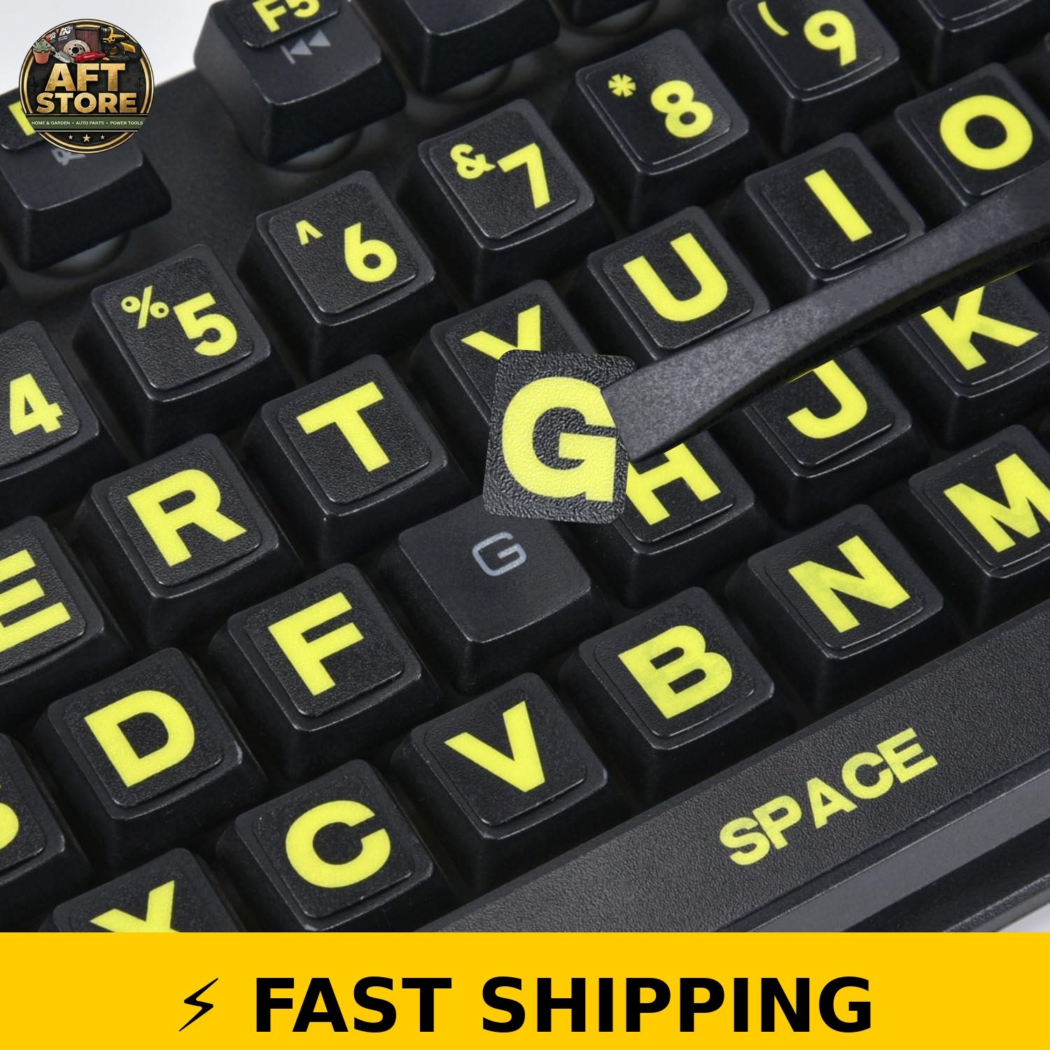 DAMMOMKO 2PCS English Keyboard Stickers Large Print for Laptop PC