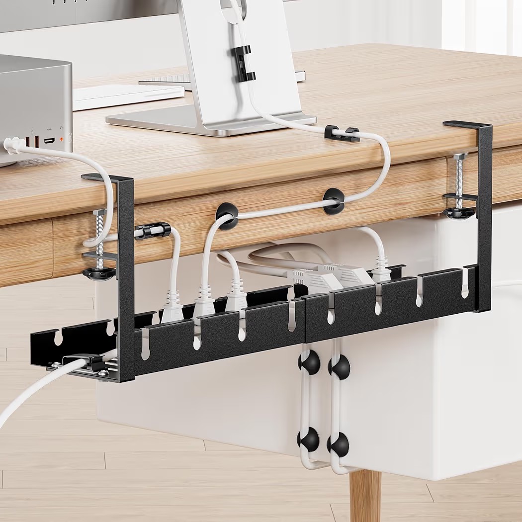Under Desk Cable Management Tray Extendable 11.2" to 21.6" Cable Management...