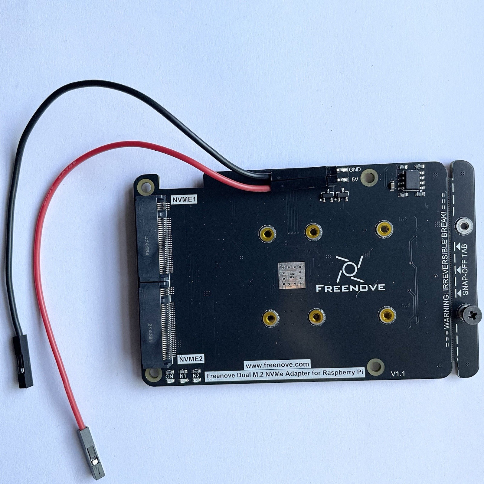 Freenove Dual M.2 NVMe Adapter for Raspberry Pi 5