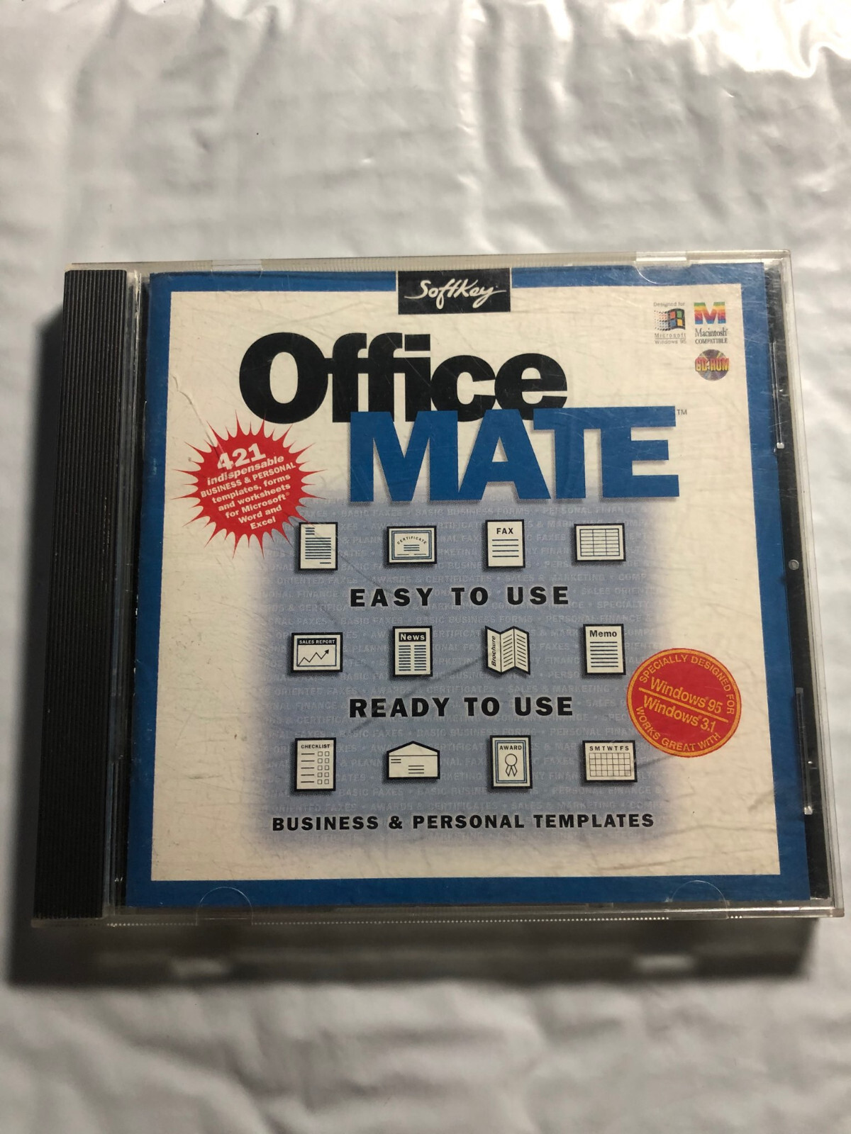 Office Mate Softkey for Windows 95 windows 3.1 and Macintosh CD-ROM