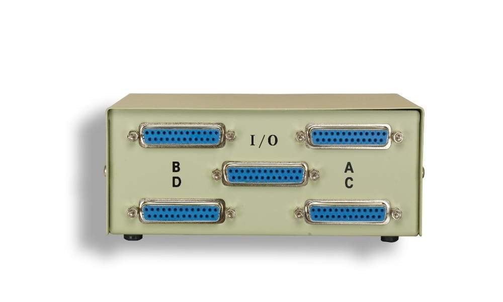 DB25 ABCD 4 Way Switch Box Manual Data Transfer Rotary Parallel Serial