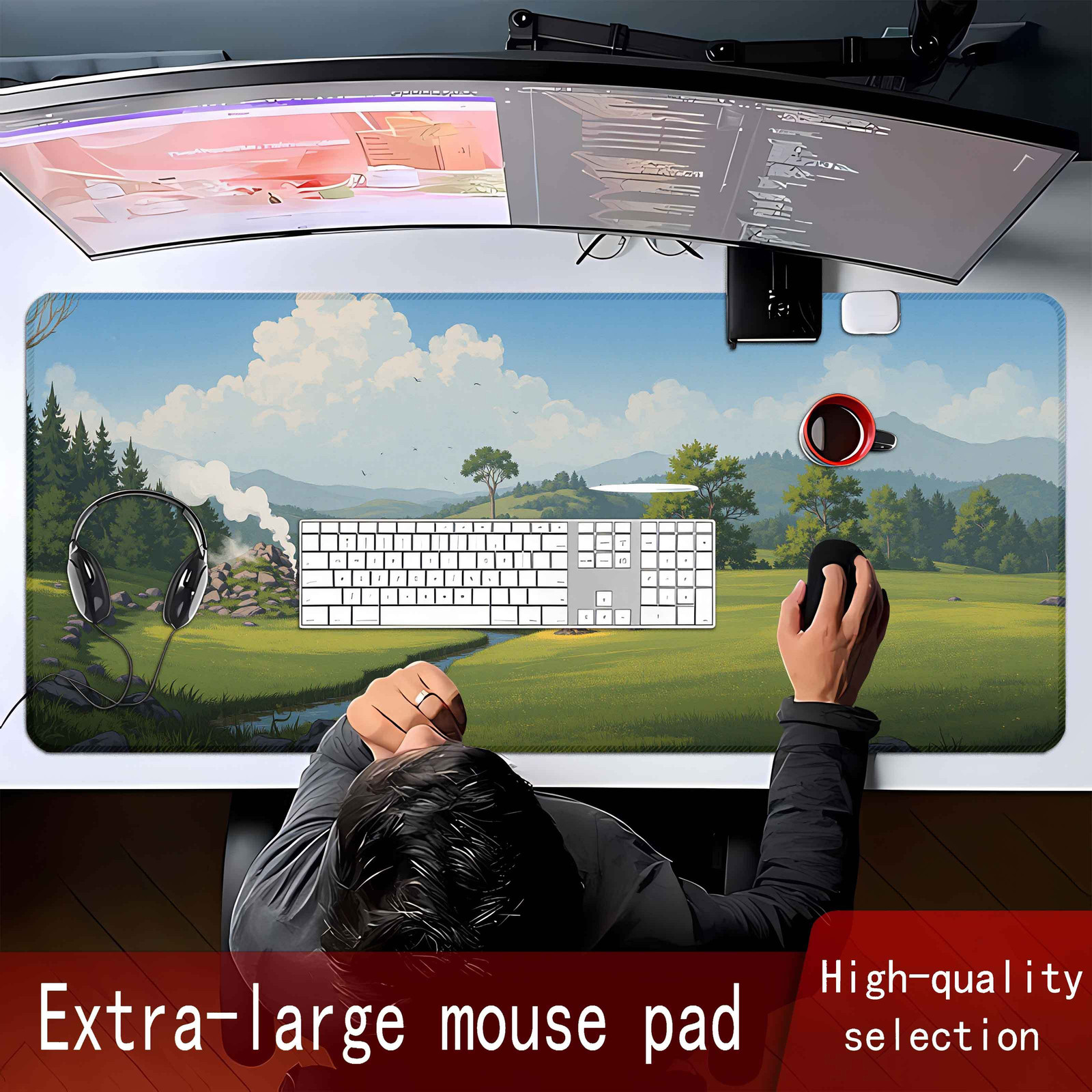Extra-Large Mouse Pad Serenity in The Wild A Peaceful Gathering in Nature'S Em